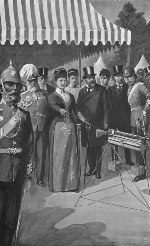 Prinsessen af Wales affyrer det første skud ved Bisley, 12. juli 1890 af after Charles Mills Sheldon