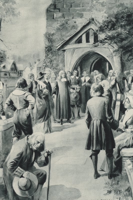 Befolkningen i Eyam i Derbyshire beslutter sig for at lukke deres pestramte landsby ude fra verden af after Charles Mills Sheldon