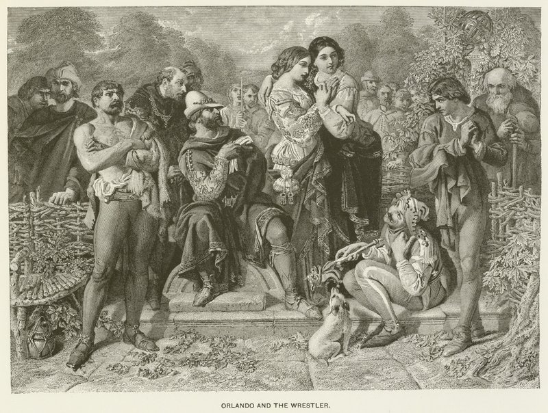 Orlando og wrestleren af after Daniel Maclise