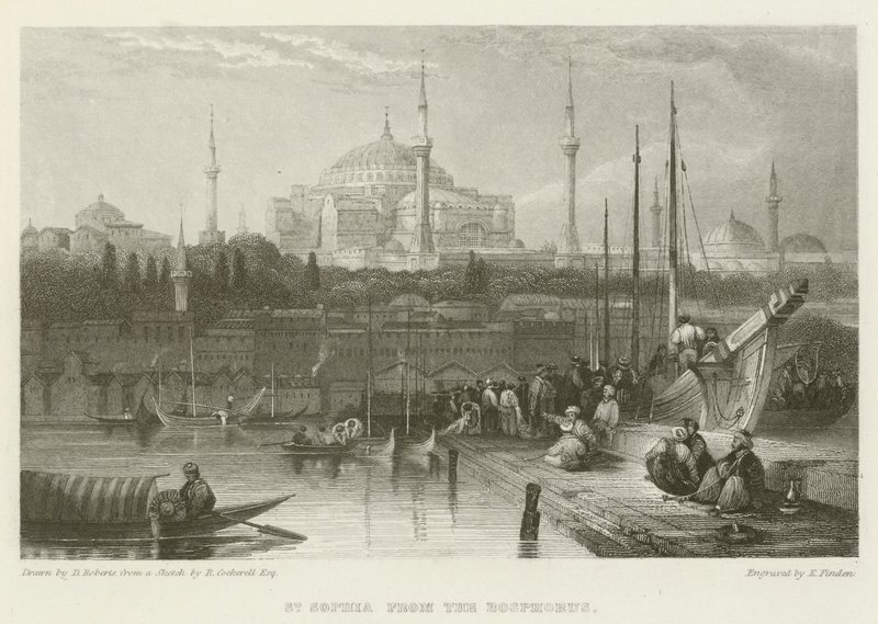 Sankt Sophia fra Bosporus af after David Roberts