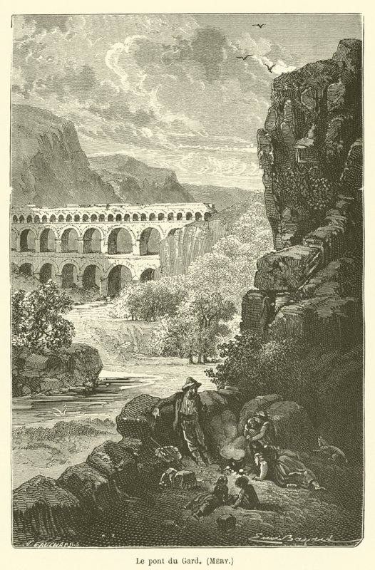 Pont du Gard, Mery af after Emile Antoine Bayard