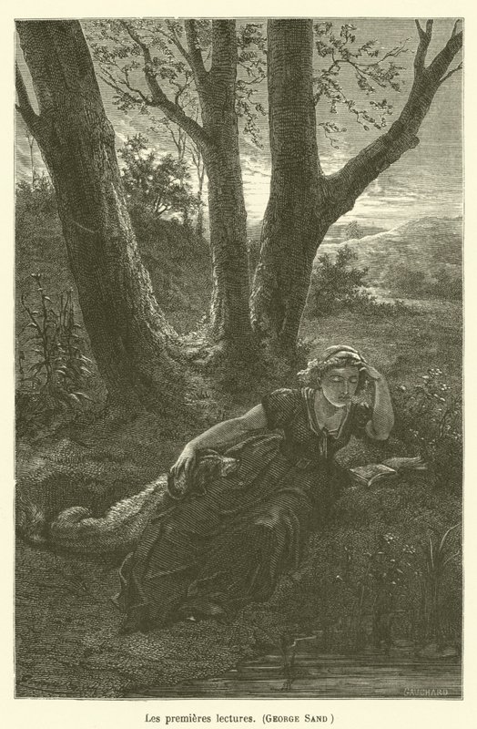 De første læsninger, George Sand af after Emile Antoine Bayard