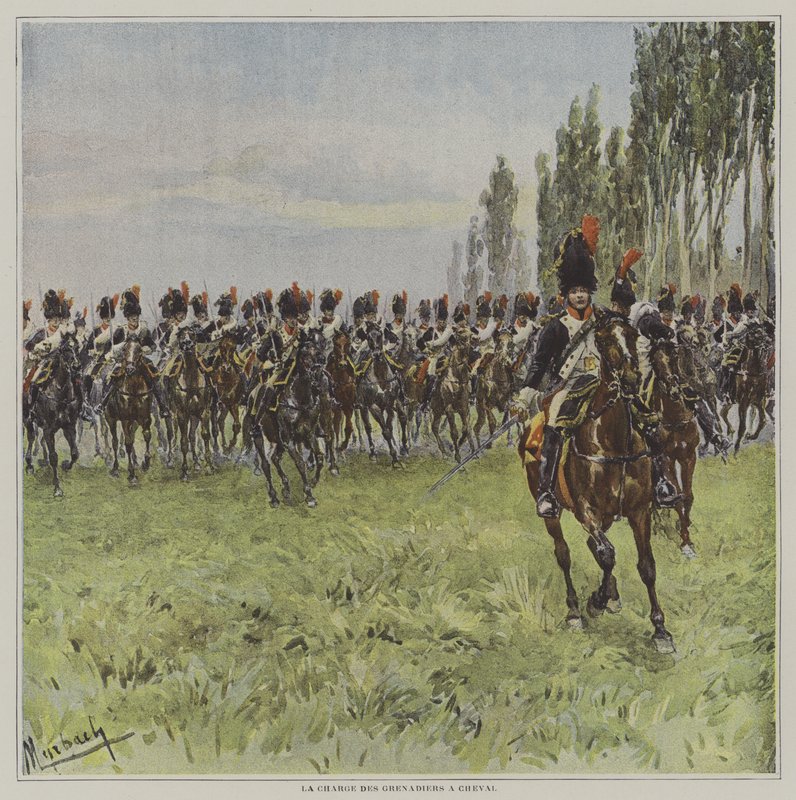 Hestegrenaderernes angreb af after Felicien baron de Myrbach Rheinfeld