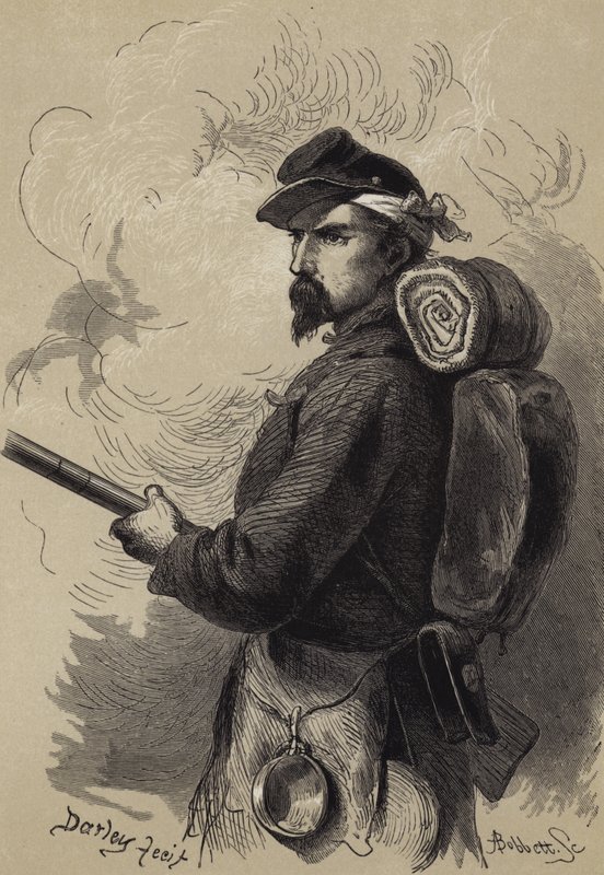 Soldat fra den amerikanske borgerkrig af after Felix Octavius Carr Darley