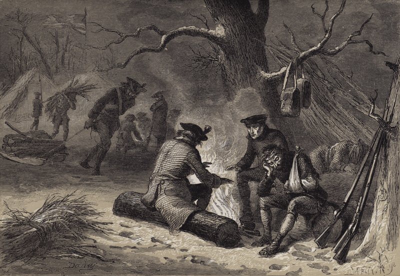 De amerikanske tropper ved Valley Forge af after Felix Octavius Carr Darley