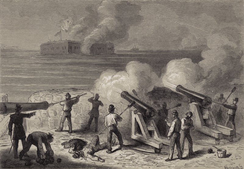 Angrebet på Fort Sumter af after Felix Octavius Carr Darley