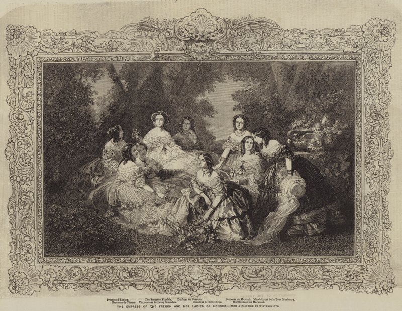 Franskmændenes kejserinde og hendes æresdamer af after Franz Xaver Winterhalter