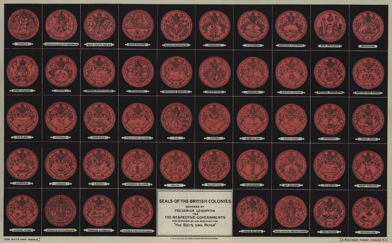 Seals of The British Colonies, designet af Frederick Leighton af after Frederic Leighton
