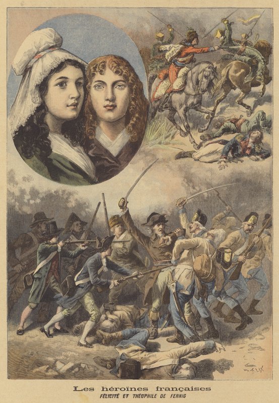 Franske heltinder: Felicite og Theophile de Fernig af after Frederic Theodore Lix