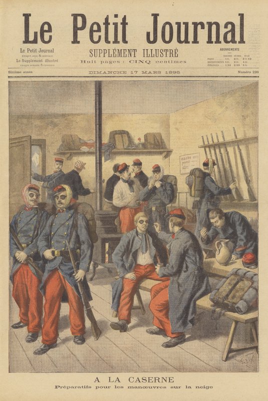 Franske soldater i deres barakker af after Frederic Theodore Lix