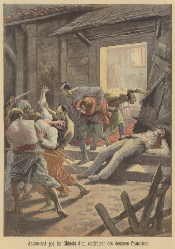 Kinesernes mord på en fransk toldembedsmand af after Frederic Theodore Lix