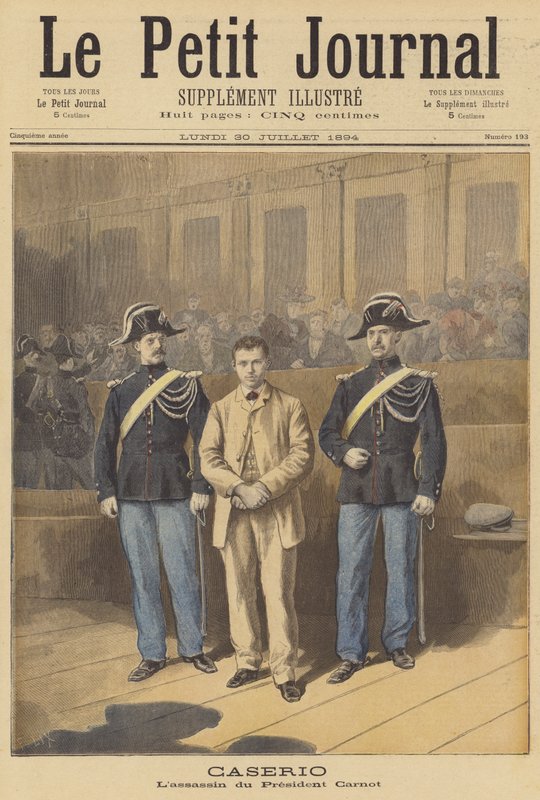 Sante Geronimo Caserio; snigmorder på Frankrigs præsident Carnot af after Frederic Theodore Lix