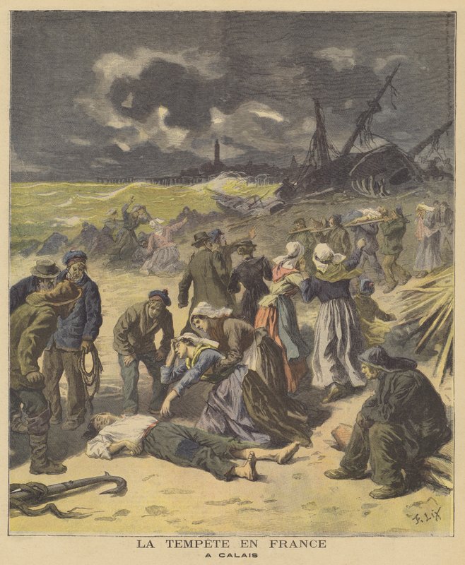 Storme i Calais af after Frederic Theodore Lix