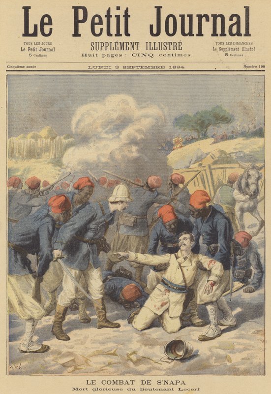 Slaget ved SNapa, Øvre Niger af after Frederic Theodore Lix