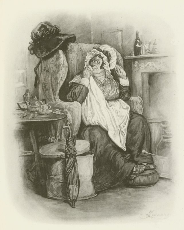 Fru Gamp af after Frederick Barnard