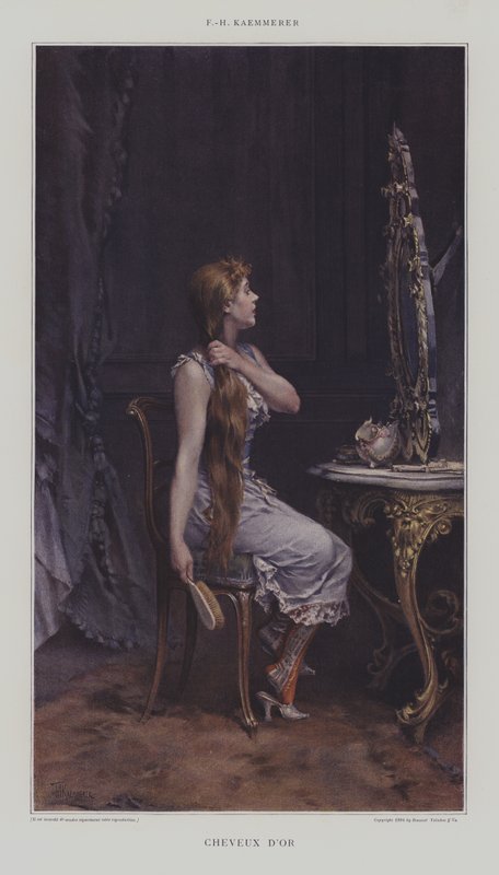 Gyldent hår (kromotypograf) af after Frederik Hendrik Kaemmerer