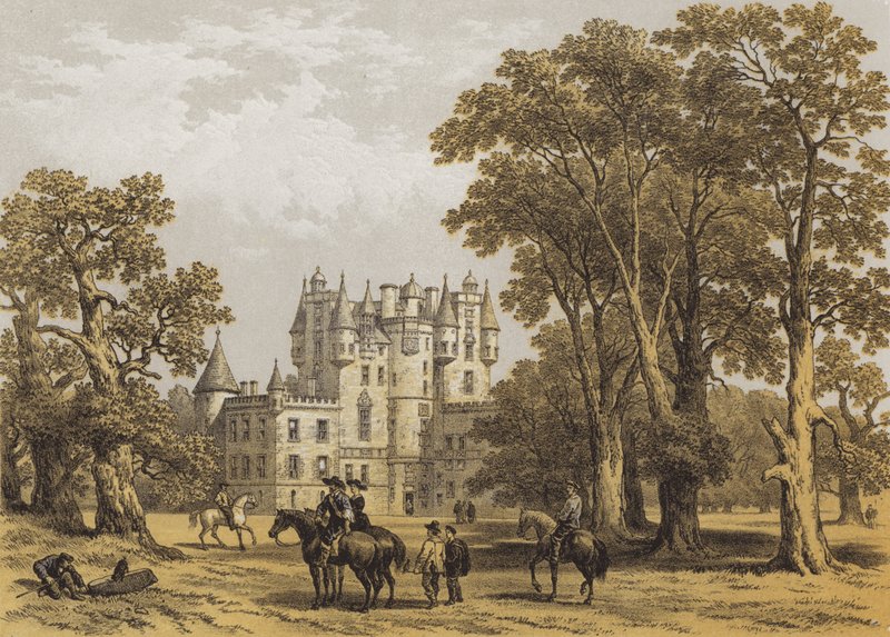 Glammis Castle, Forfarshire (chromolitho) af after George Cattermole