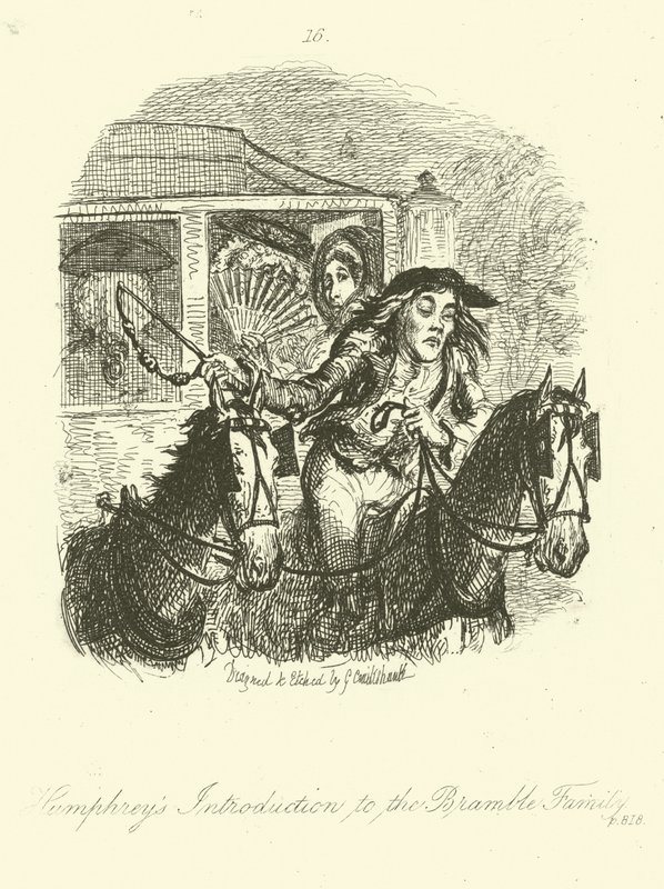 Illustration til Humphry Clinker af Tobias Smollett af after George Cruikshank
