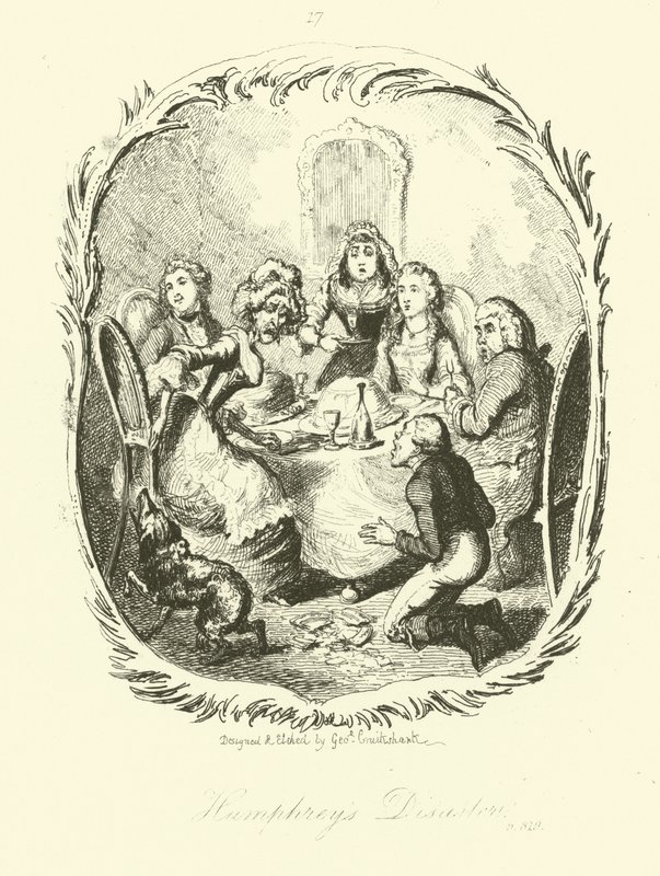 Illustration til Humphry Clinker af Tobias Smollett af after George Cruikshank