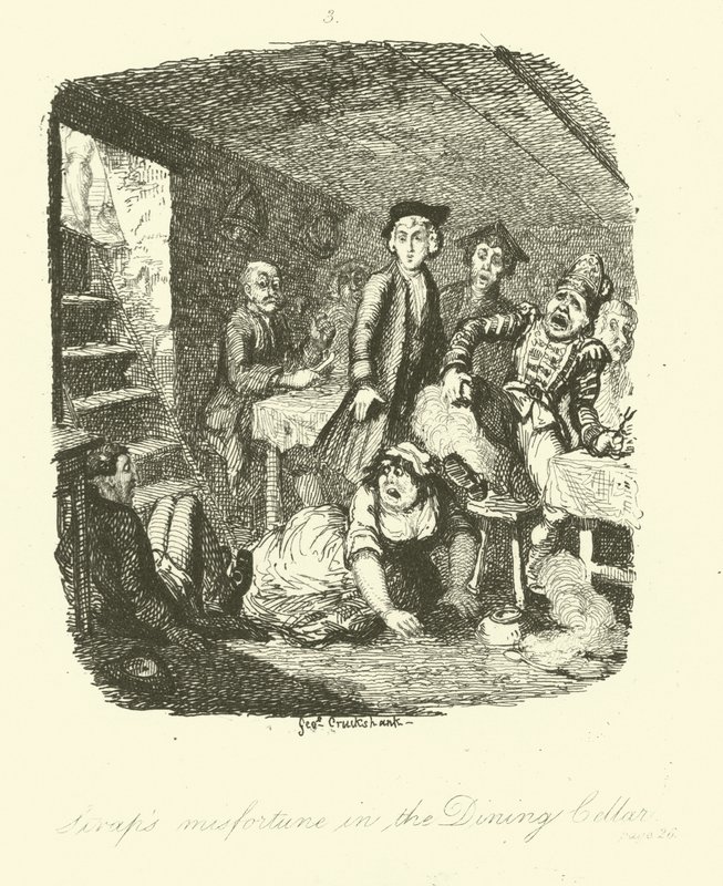 Illustration til Roderick Random af Tobias Smollett af after George Cruikshank