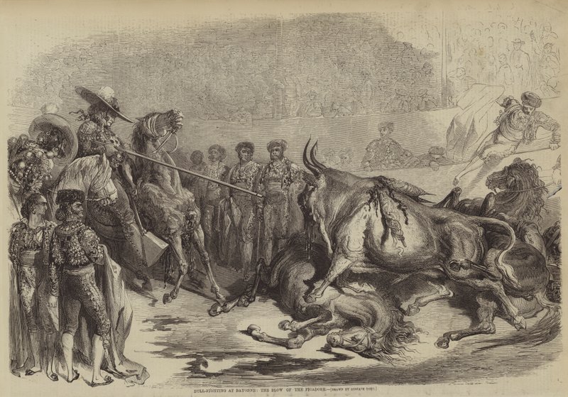 Tyrekamp ved Bayonne, Picadores slag af Gustave after Dore