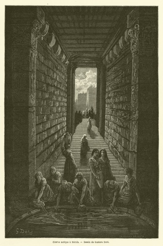 Gammel cisterne i Merida af Gustave after Dore