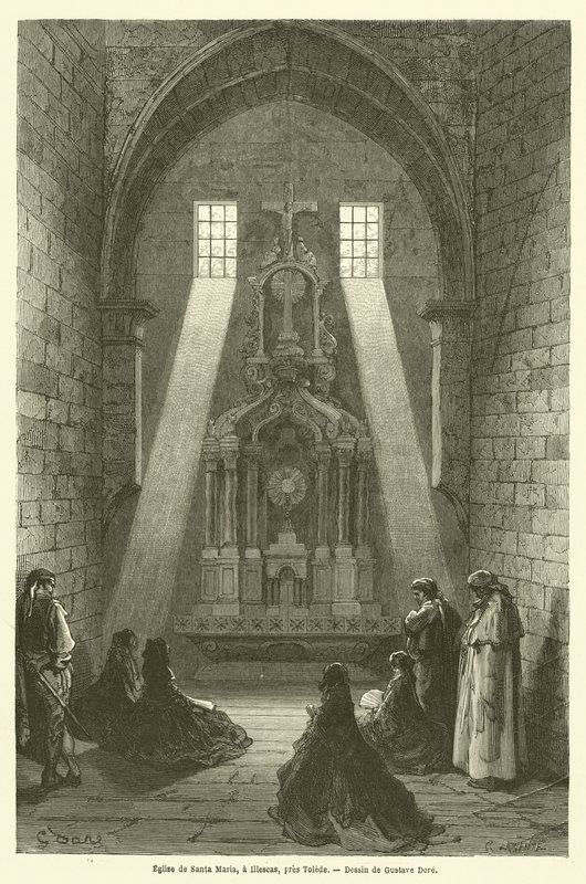 Santa Maria-kirken, i Illescas, nær Toledo af Gustave after Dore