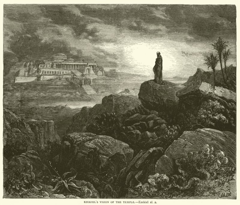 Ezekiels vision af templet, Ezekiel, xl, 2 af Gustave after Dore
