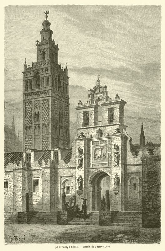 La Giralda, en Sevilla af Gustave after Dore