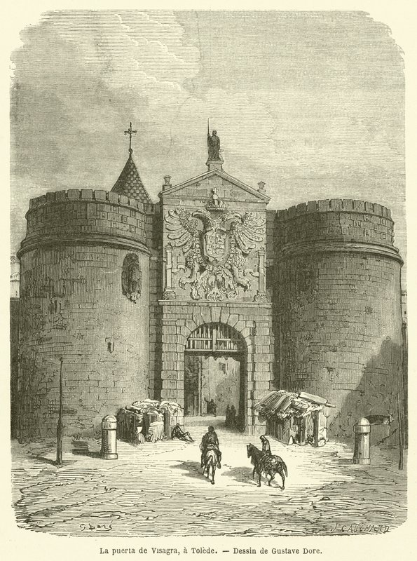 Bisagra-døren til Toledo af Gustave after Dore