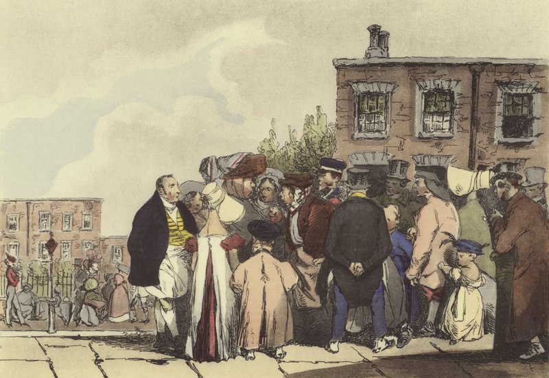 Folk i London af after Henri Bonaventure Monnier