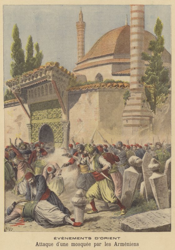 Armeniere angriber en moske af after Henri Meyer