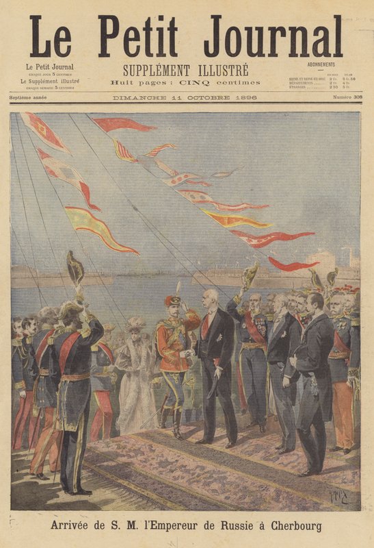 Ankomst af zar Nicholas II af Rusland til Cherbourg af after Henri Meyer