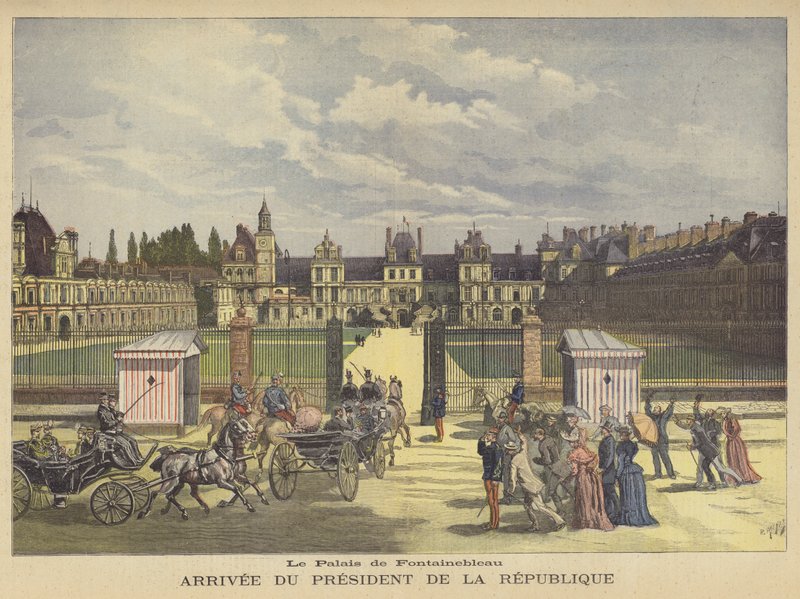 Den franske præsident ankommer til Palais de Fontainebleau af after Henri Meyer