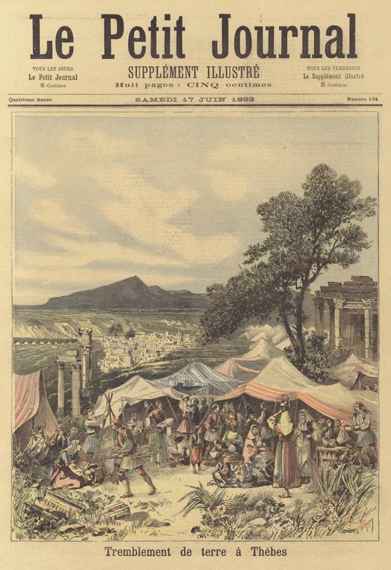 Jordskælv i Theben, Grækenland af after Henri Meyer
