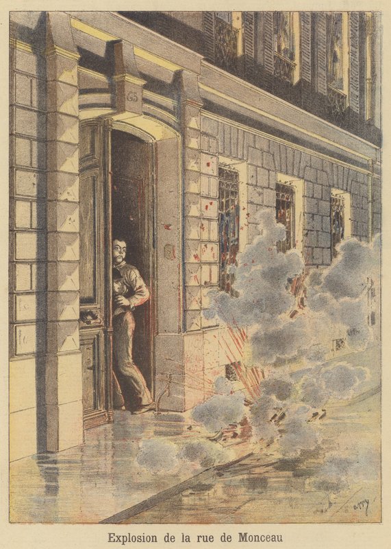 Eksplosion på Rue de Monceau af after Henri Meyer