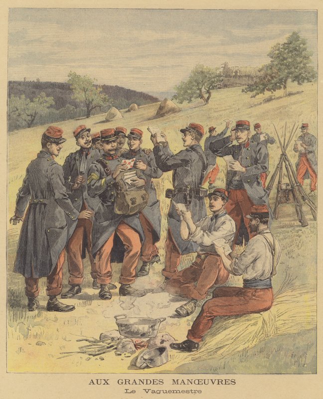 franske militærmanøvrer af after Henri Meyer