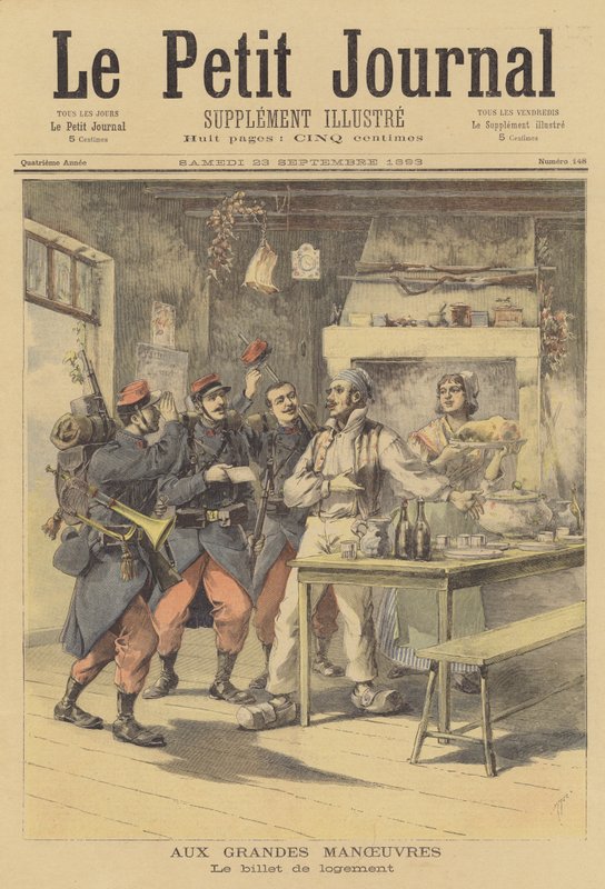 franske militærmanøvrer af after Henri Meyer