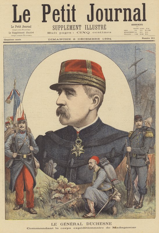 General Duchesne, chef for den franske ekspeditionsstyrke til Madagaskar af after Henri Meyer