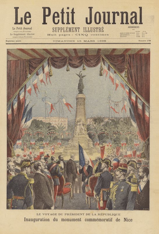 Indvielse af et monument til minde om genindlemmelsen af Nice amt i Frankrig af after Henri Meyer