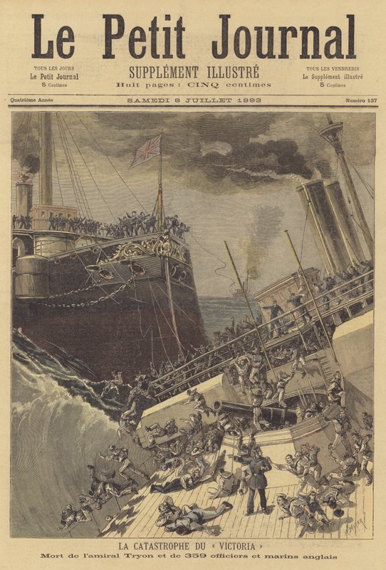 Forliset af HMS Victoria af after Henri Meyer