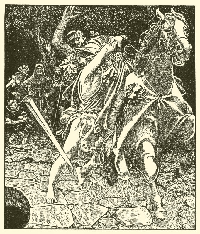 Sir Kay og skovgalningen af after Howard Pyle