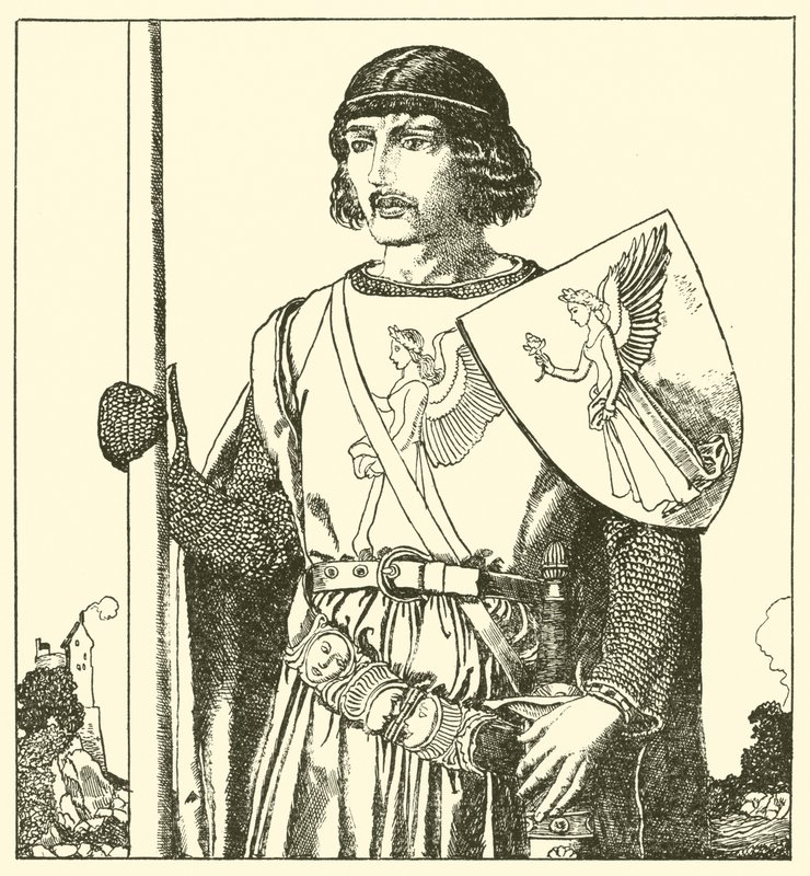 Sir Lamorack fra Gales af after Howard Pyle