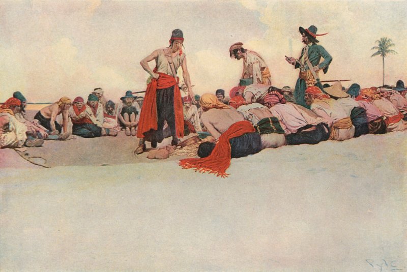 Så skatten blev delt af after Howard Pyle