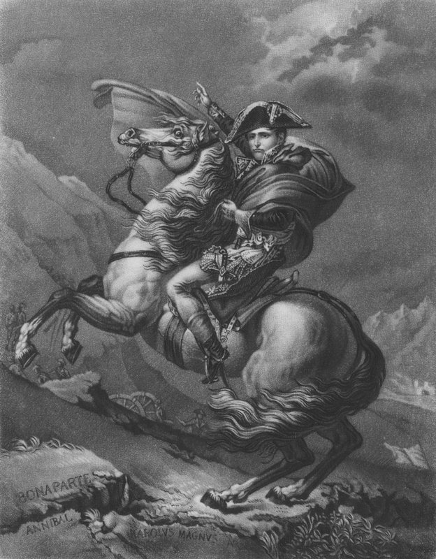 Napoleon Bonaparte krydser alperne af after Jacques Louis David