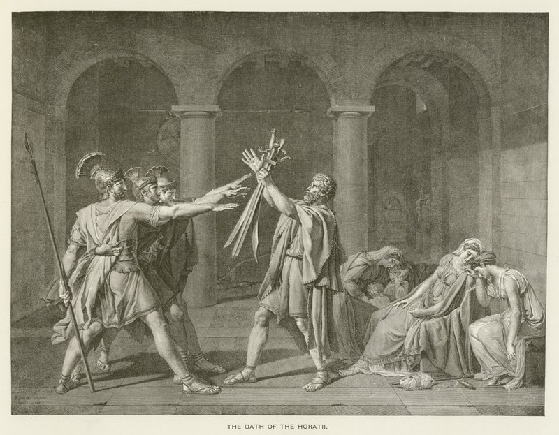 The oath of the Horatii  af after Jacques Louis David