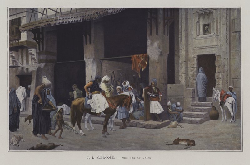 En Gade i Kairo af after Jean Leon Gerome