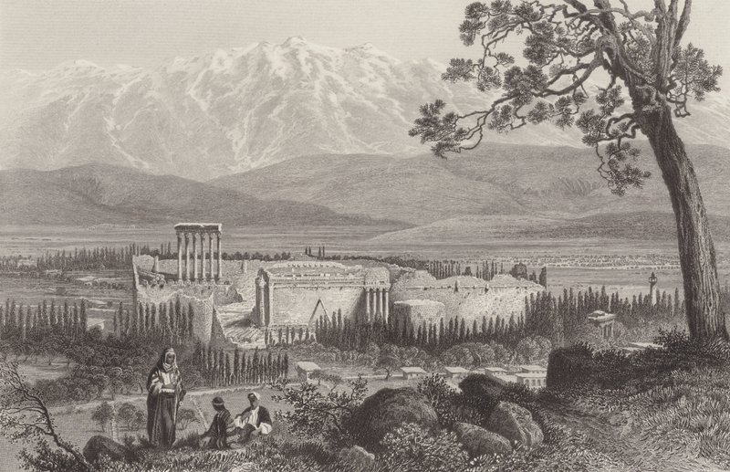 Libanon Range og Baalbec af after John Douglas Woodward