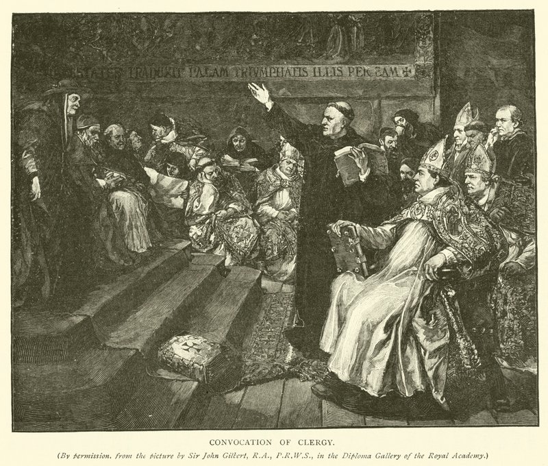 Indkaldelse af præster af after John Gilbert