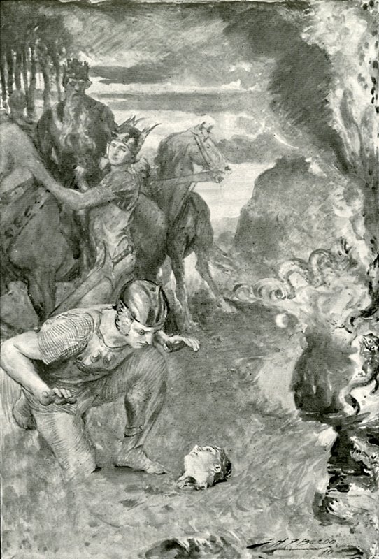 Beowulf finder hovedet af Aschere af after John Henry Frederick Bacon